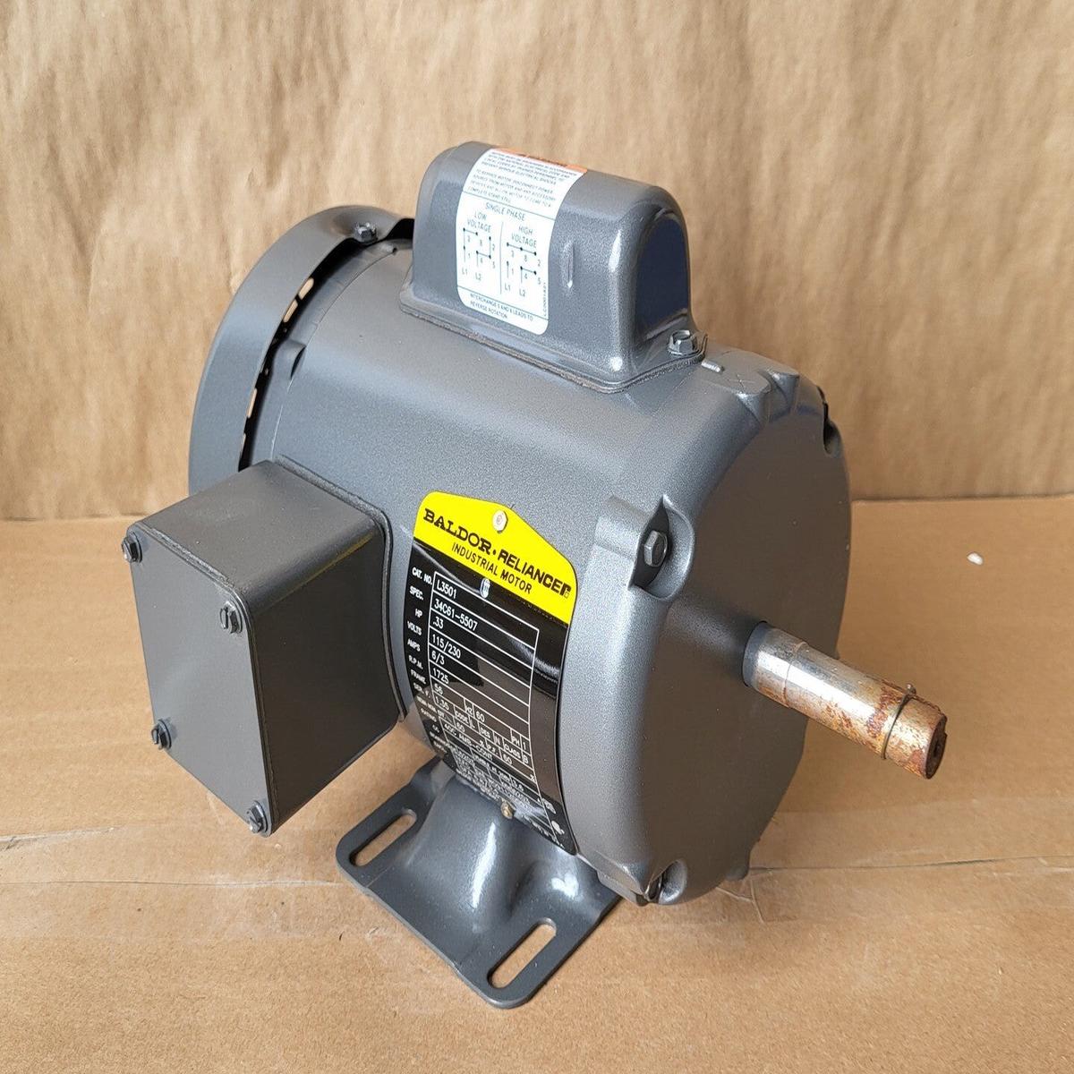 0.33 hp, 115/230 Volts, 1725 rpm, 56C Electric Motor L3501