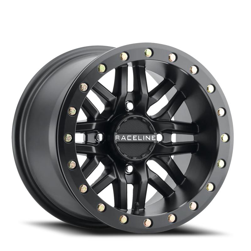 Aluminum Wheels 15x7 Ryno Beadlock UTV A91B Satin Black Machined Face Raceline Wheels