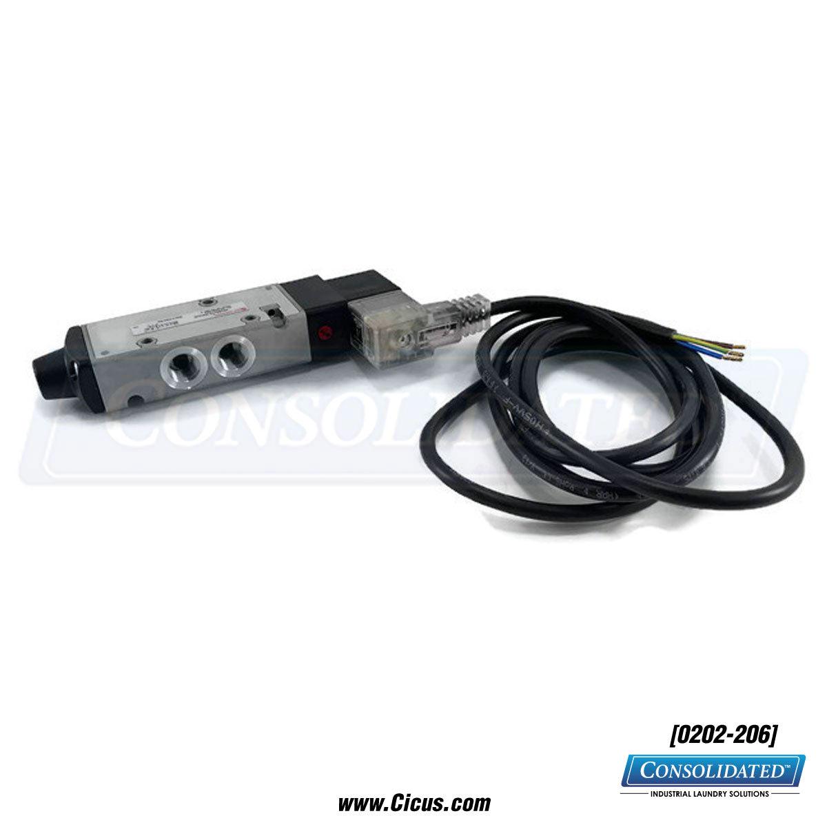 0202-206  Chicago Dryer Internal Air Valve, 1/4 NPT, 24 VAC, 4-Way